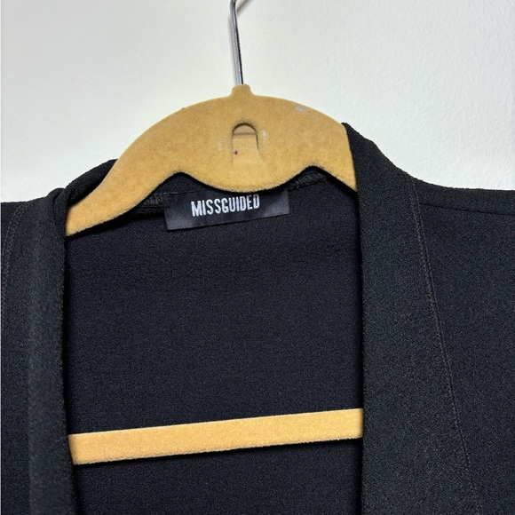 Missguided longsleeve black waterfall cardigan size small 140 - Picture 2 of 5